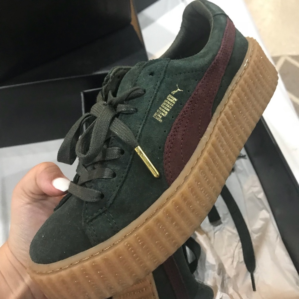 Puma Fenty Creepers dark green/burgundy size 6.5